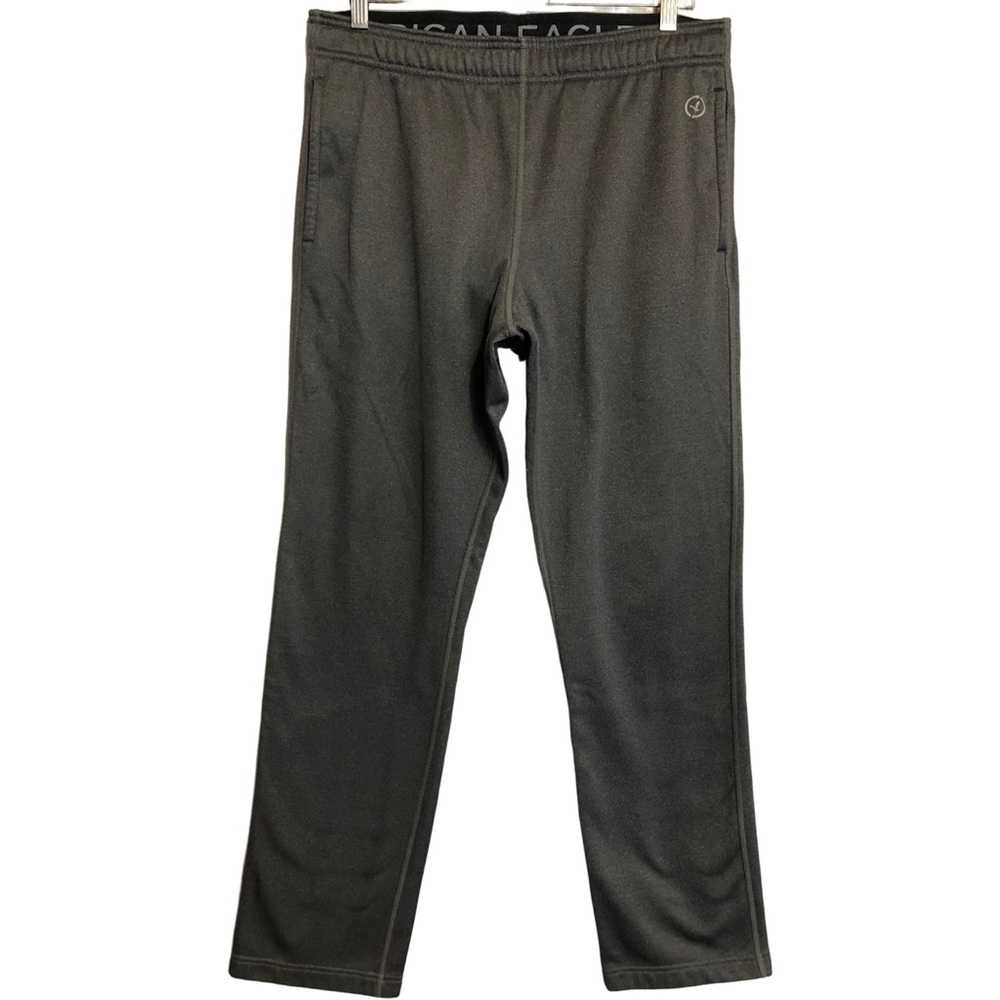 American Eagle Outfitters Men's Gray Fleece Athletic Drawstring Track Pants M